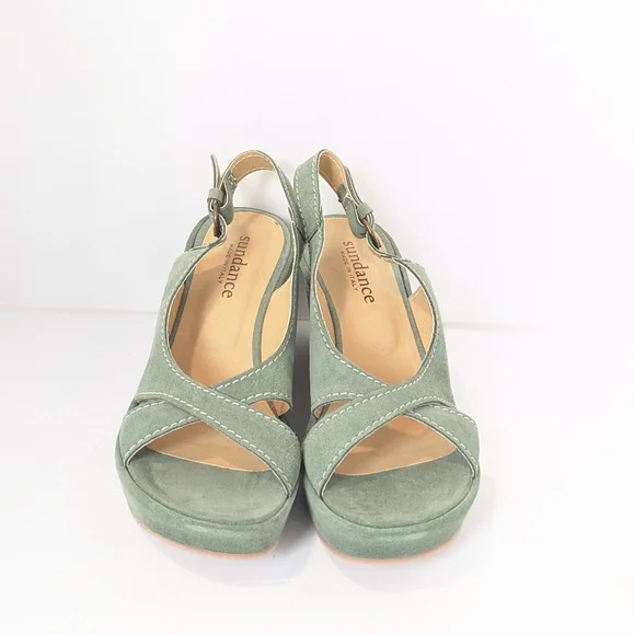 NWOT Sundance suede wedge sandals - Picture 6 of 16